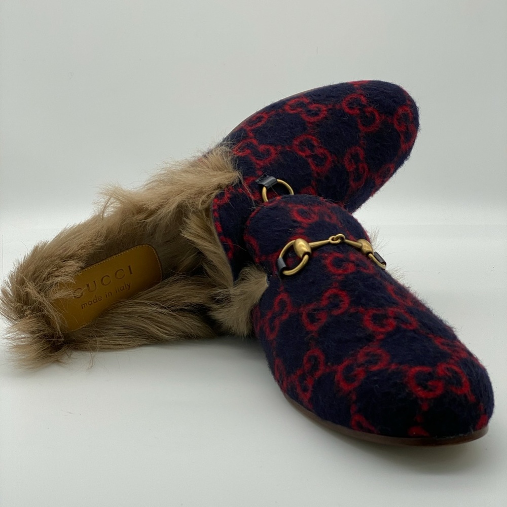 Gucci Princetown GG wool slipper Blue and red GG w - Picture 13 of 16